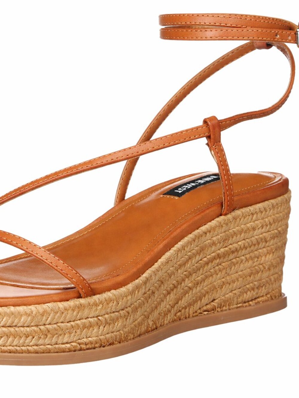 Nine West Alexx3 Espadrille Wedge Sandals Size 9 Tan Natural Strappy - Picture 4 of 5